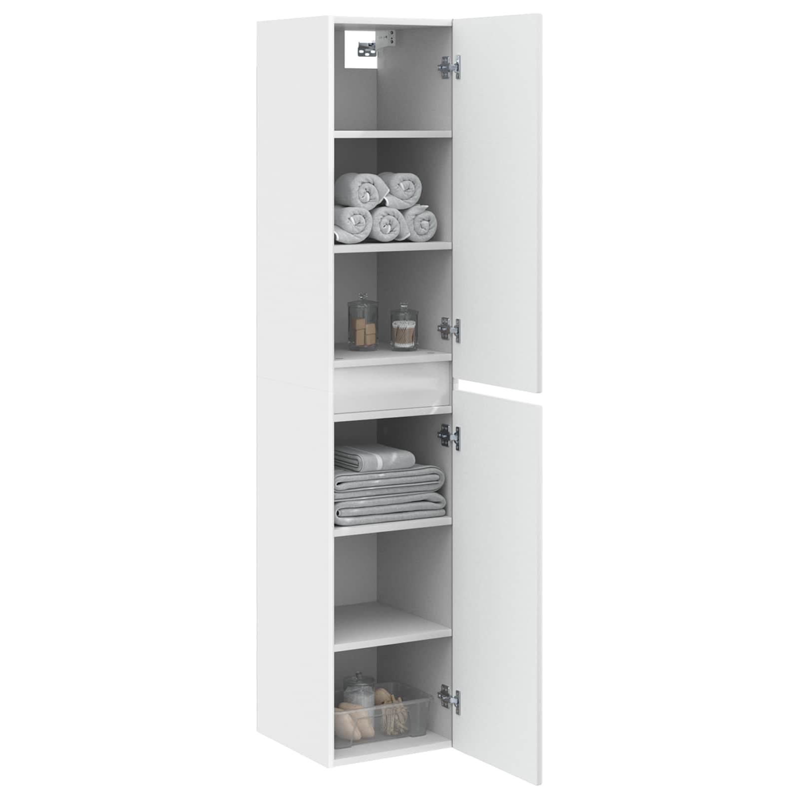 vidaXL Wand Gemonteerde Badkamerkast Wit 33 x 34,5 x 160 cm