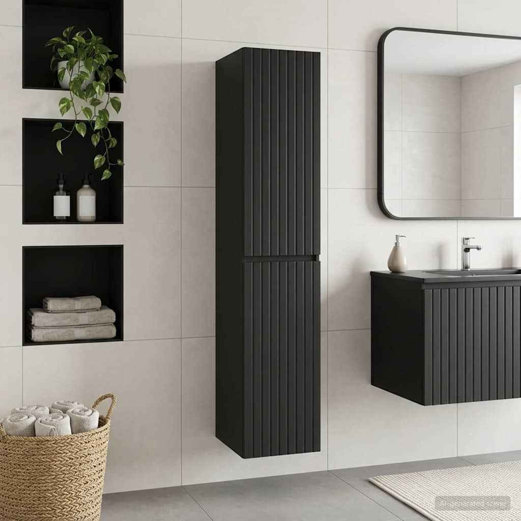 vidaXL Wand Gemonteerde Badkamerkast Wit 33 x 34,5 x 160 cm