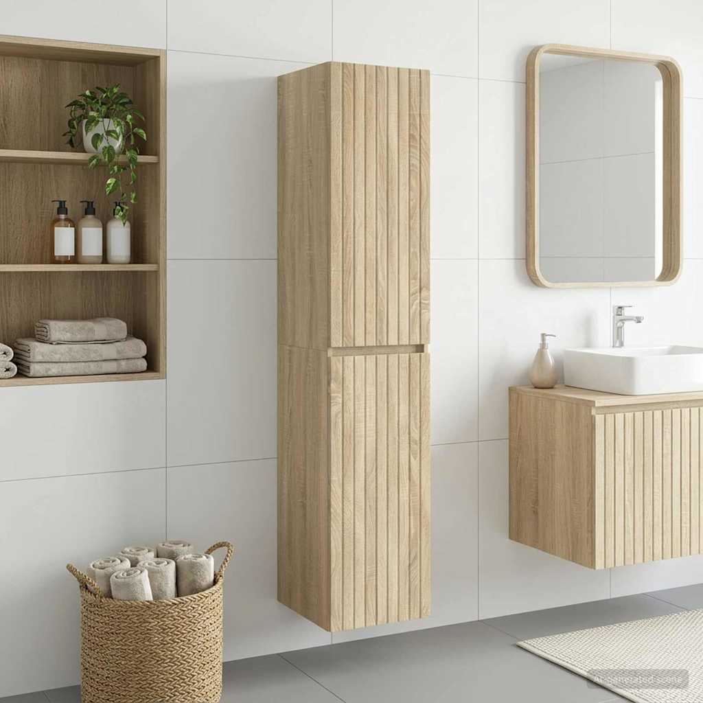 vidaXL Wand Gemonteerde Badkamerkast Wit 33 x 34,5 x 160 cm