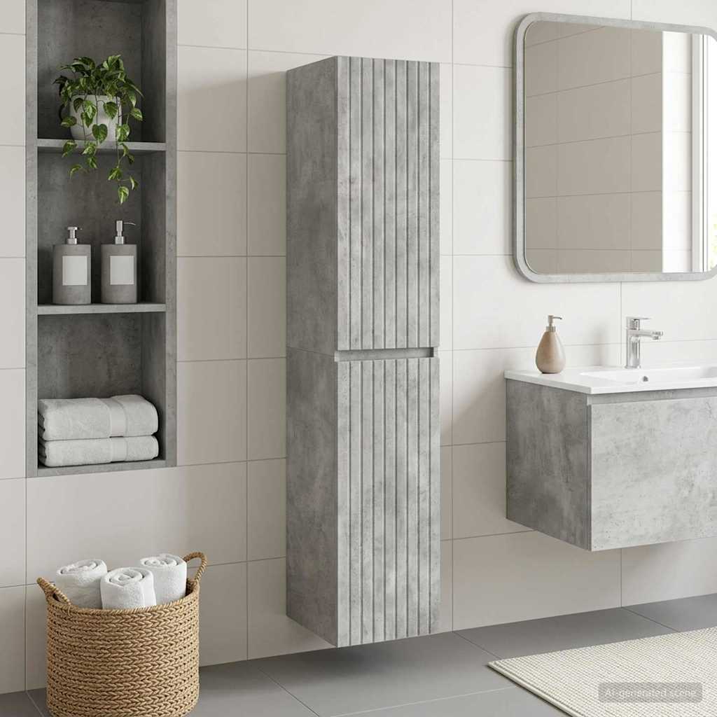 vidaXL Wand Gemonteerde Badkamerkast Wit 33 x 34,5 x 160 cm