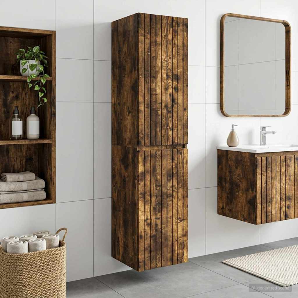 vidaXL Wand Gemonteerde Badkamerkast Wit 33 x 34,5 x 160 cm