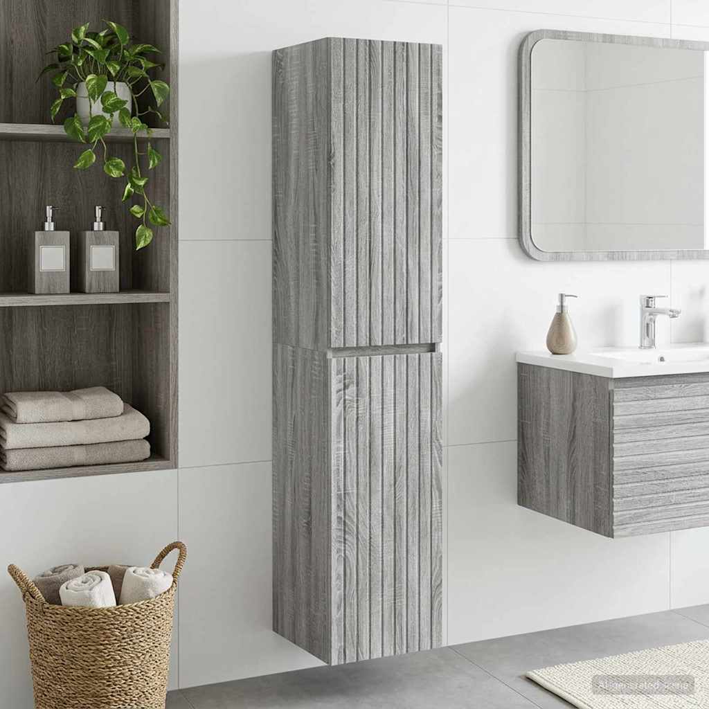 vidaXL Wand Gemonteerde Badkamerkast Wit 33 x 34,5 x 160 cm