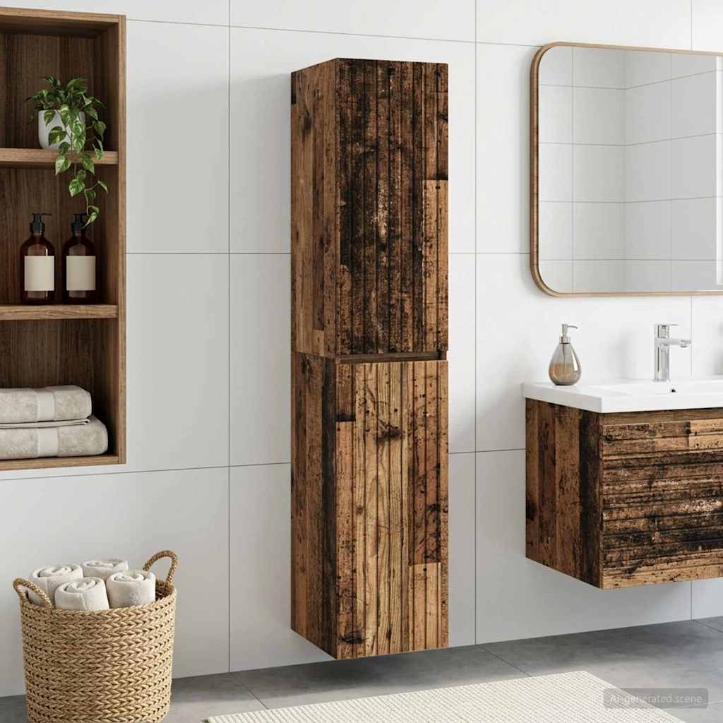 vidaXL Wand Gemonteerde Badkamerkast Wit 33 x 34,5 x 160 cm