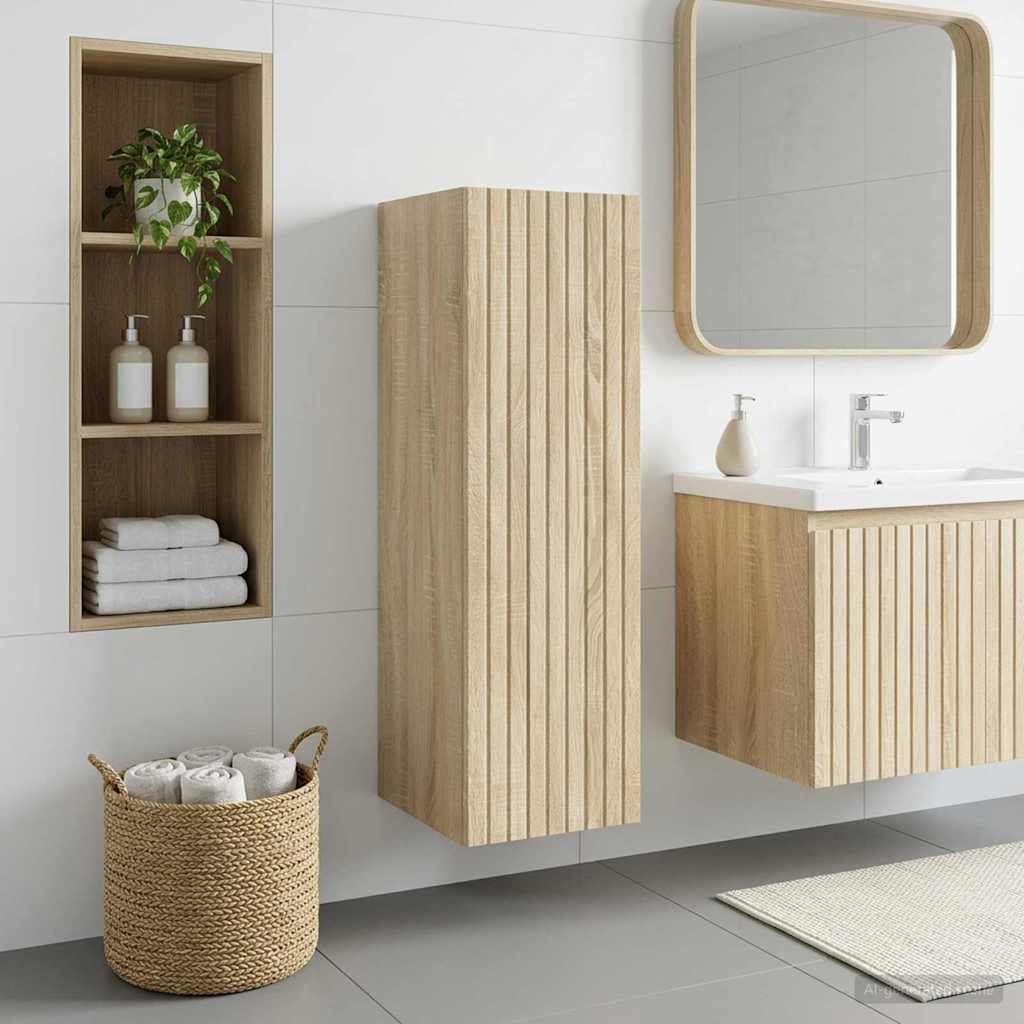 vidaXL Wand Gemonteerde Badkamerkast Wit 33 x 34,5 x 160 cm