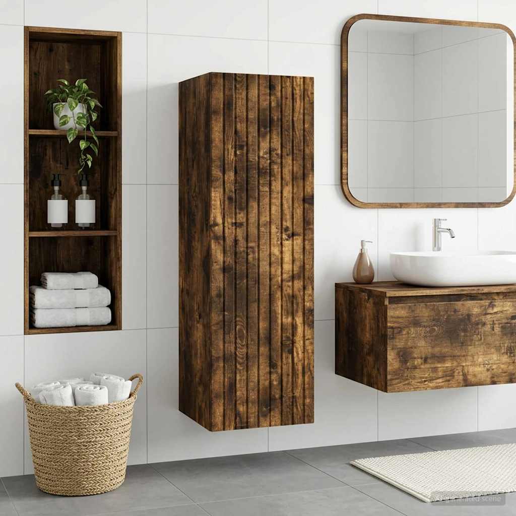 vidaXL Wand Gemonteerde Badkamerkast Wit 33 x 34,5 x 160 cm
