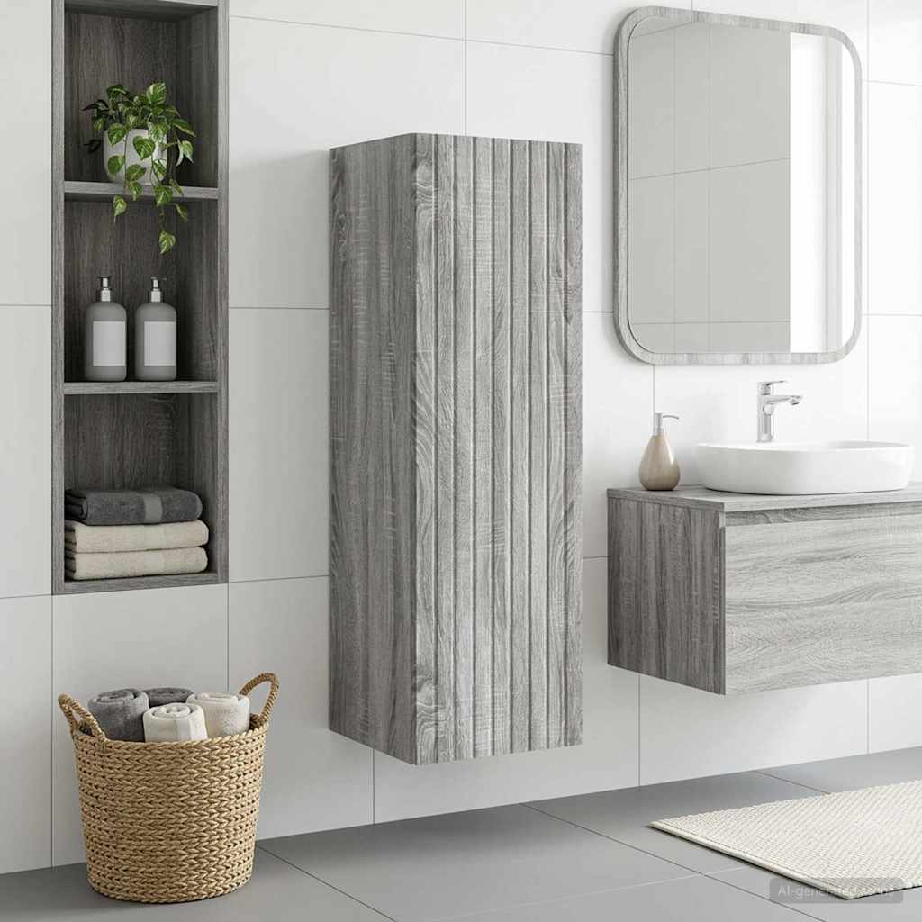 vidaXL Wand Gemonteerde Badkamerkast Wit 33 x 34,5 x 160 cm