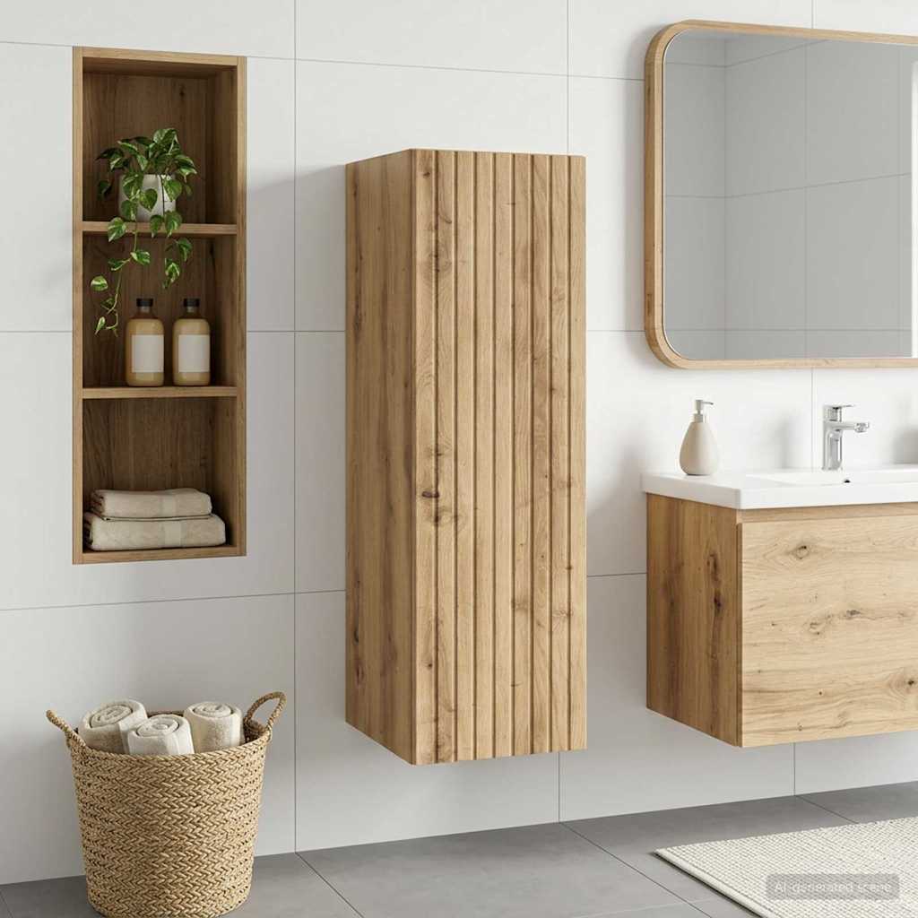 vidaXL Wand Gemonteerde Badkamerkast Wit 33 x 34,5 x 160 cm