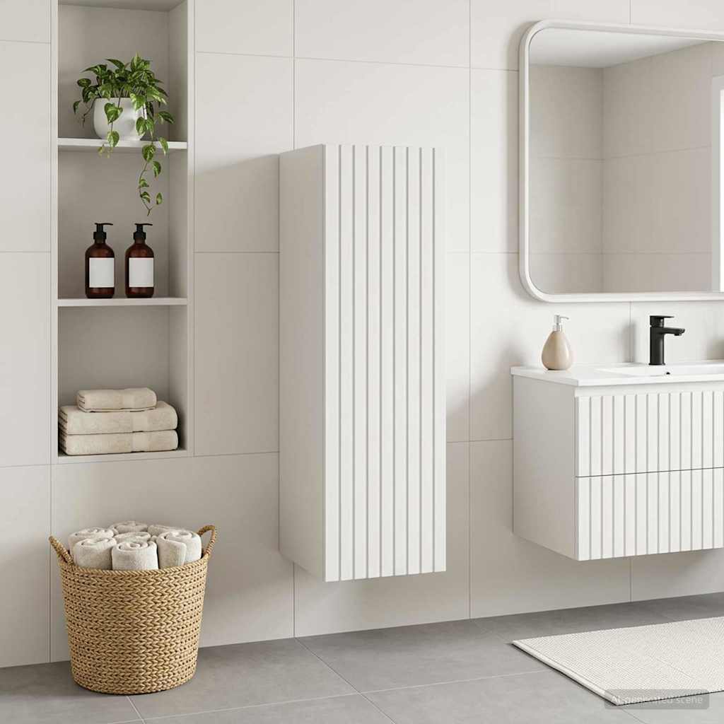 vidaXL Wand Gemonteerde Badkamerkast Wit 33 x 34,5 x 160 cm