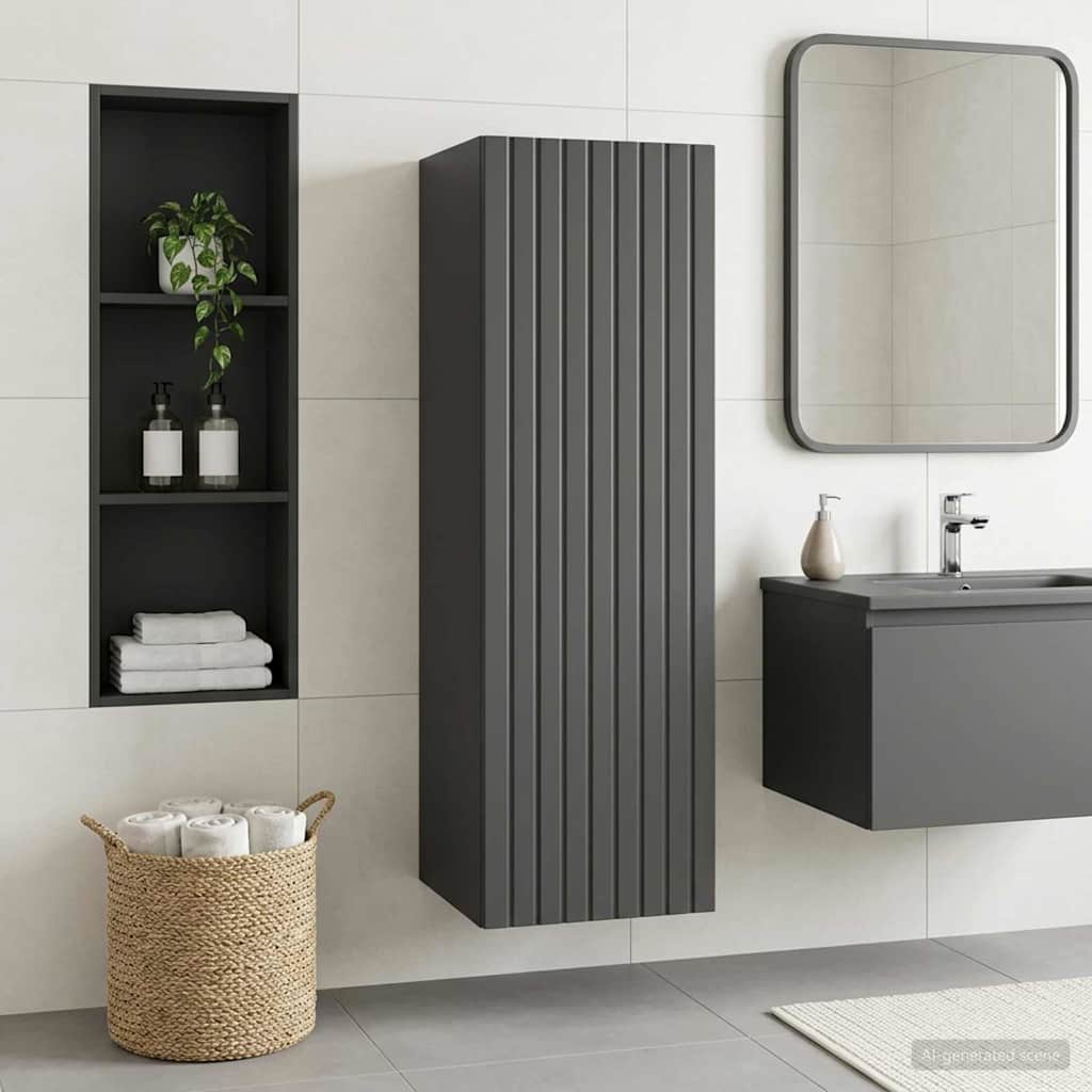 vidaXL Wand Gemonteerde Badkamerkast Wit 33 x 34,5 x 160 cm