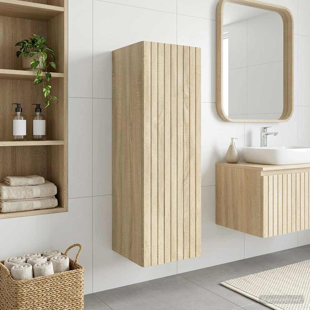 vidaXL Wand Gemonteerde Badkamerkast Wit 33 x 34,5 x 160 cm