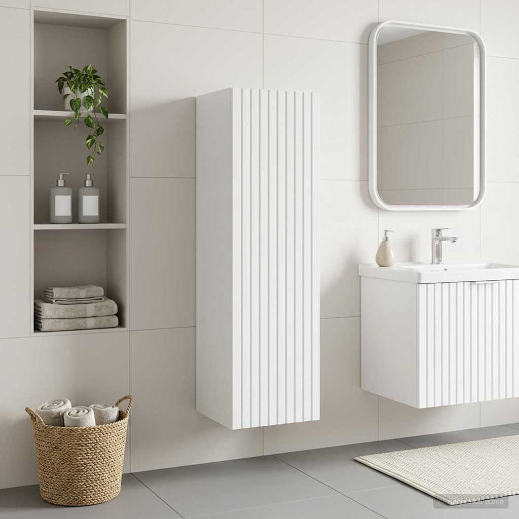 vidaXL Wand Gemonteerde Badkamerkast Wit 33 x 34,5 x 160 cm