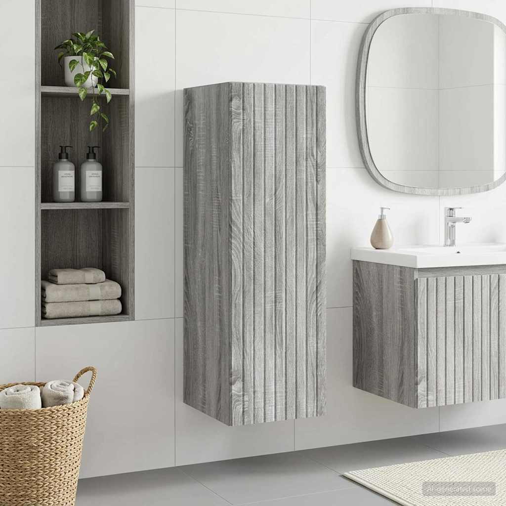 vidaXL Wand Gemonteerde Badkamerkast Wit 33 x 34,5 x 160 cm
