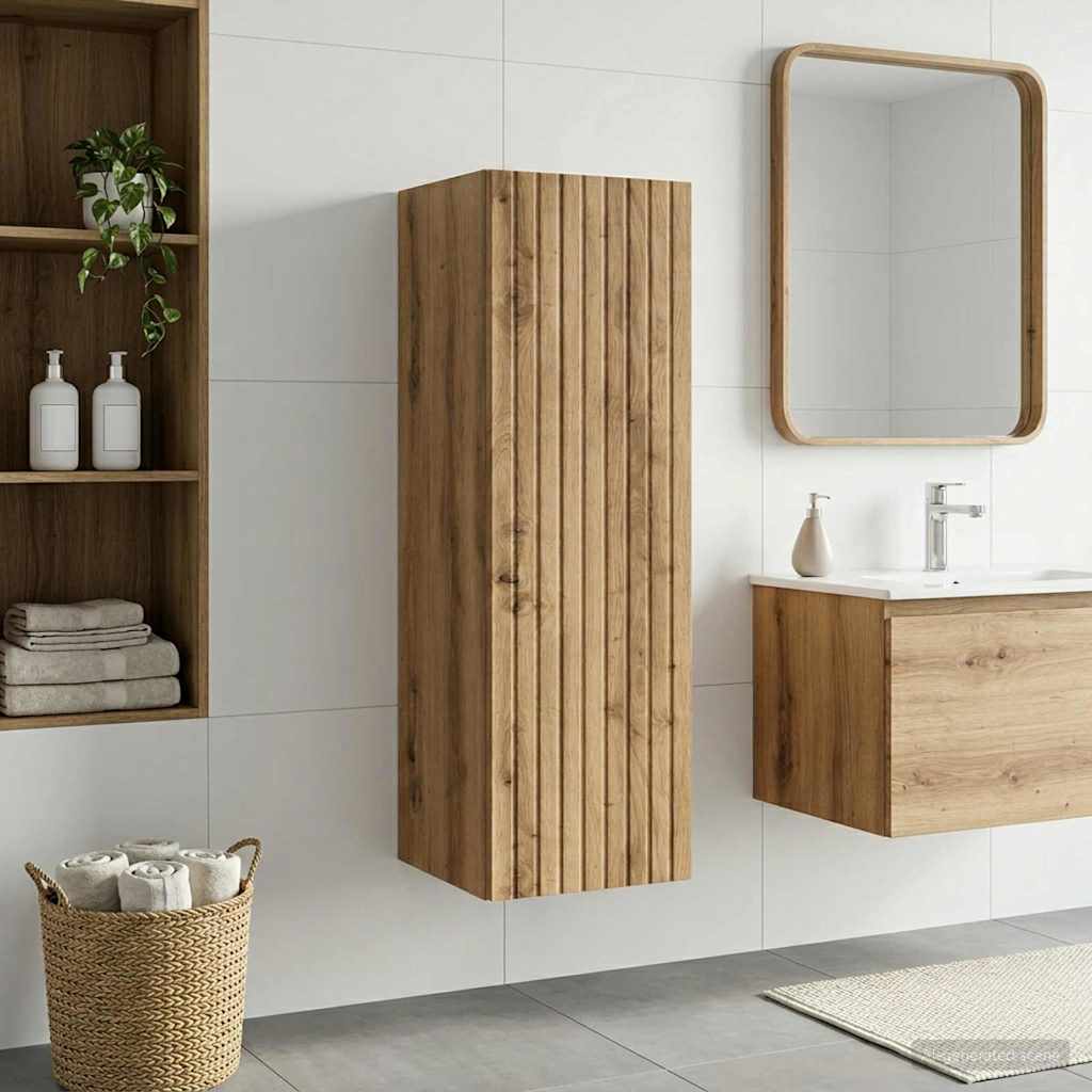 vidaXL Wand Gemonteerde Badkamerkast Wit 33 x 34,5 x 160 cm