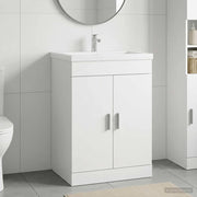 vidaXL Badkamer Onder Wasbak Kast Wit 56 x 37,5 x 81 cm Bewerkt hout