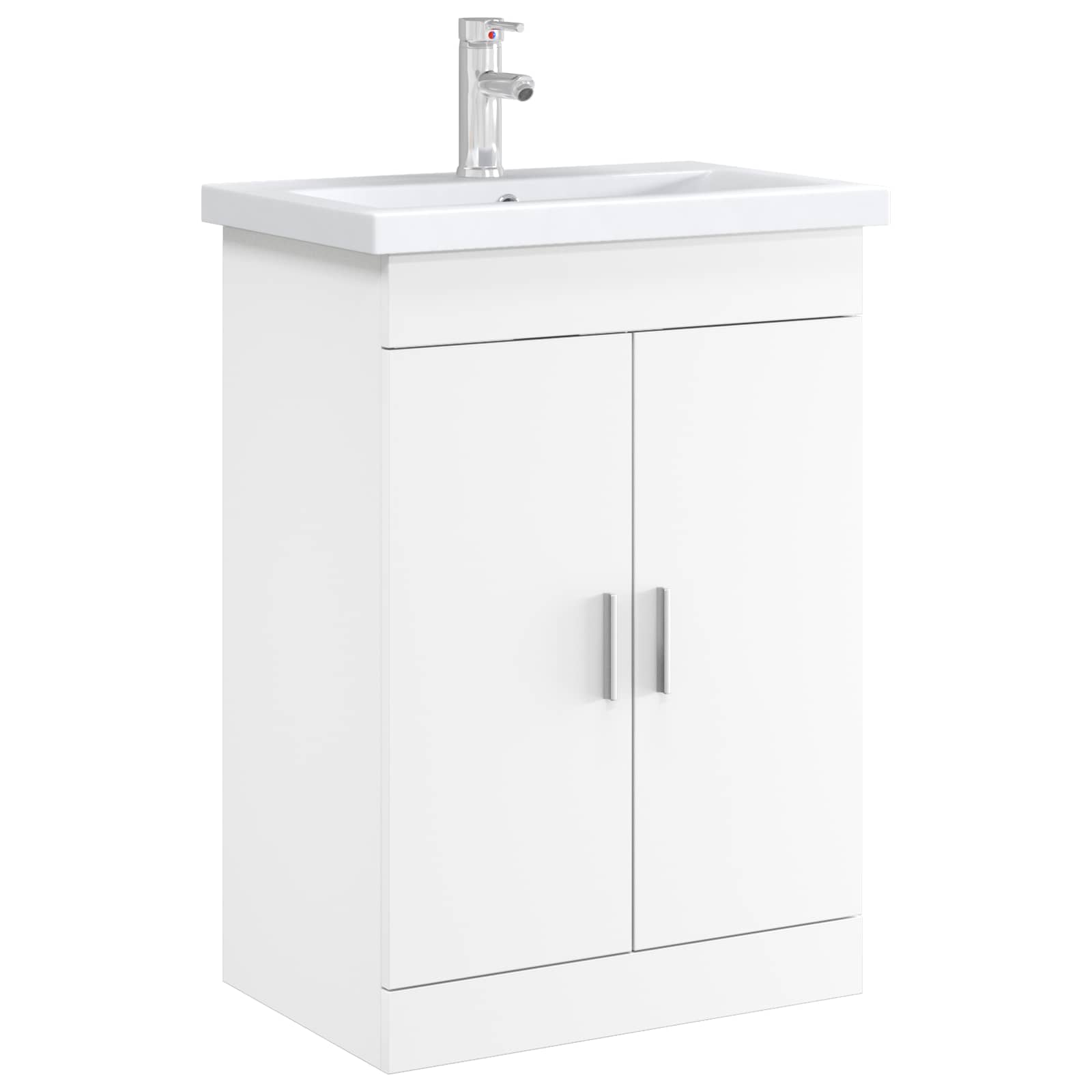 vidaXL Badkamer Onder Wasbak Kast Wit 56 x 37,5 x 81 cm Bewerkt hout