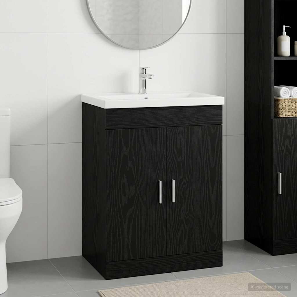 vidaXL Badkamer Onder Wasbak Kast Wit 56 x 37,5 x 81 cm Bewerkt hout