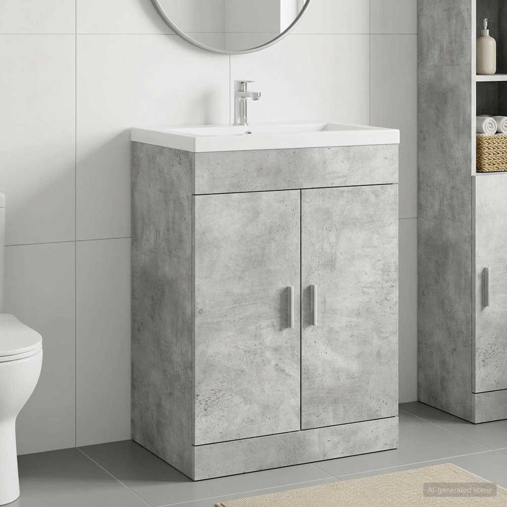 vidaXL Badkamer Onder Wasbak Kast Wit 56 x 37,5 x 81 cm Bewerkt hout