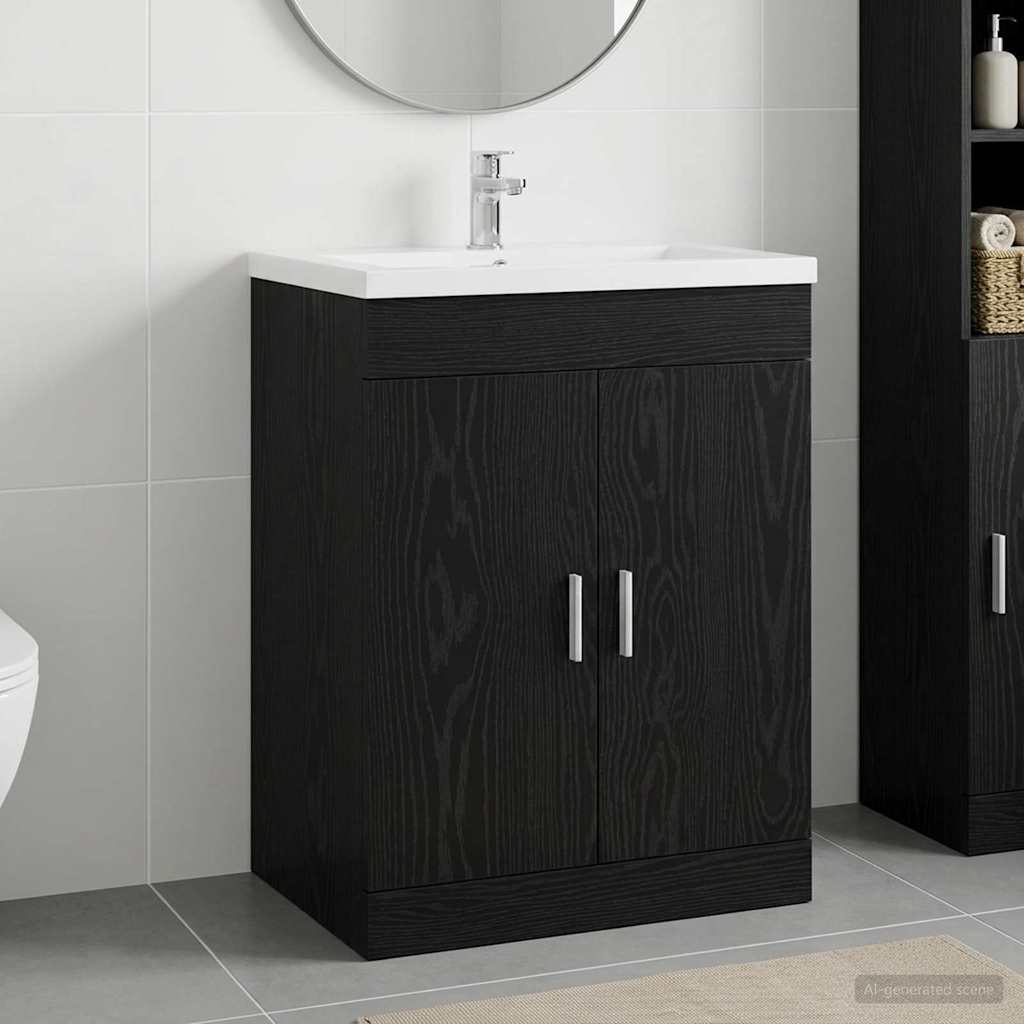 vidaXL Badkamer Onder Wasbak Kast Wit 56 x 37,5 x 81 cm Bewerkt hout