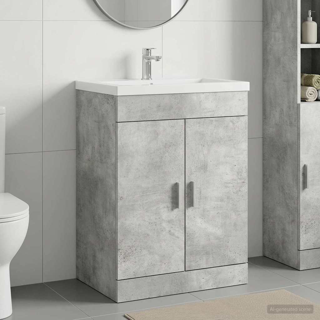 vidaXL Badkamer Onder Wasbak Kast Wit 56 x 37,5 x 81 cm Bewerkt hout