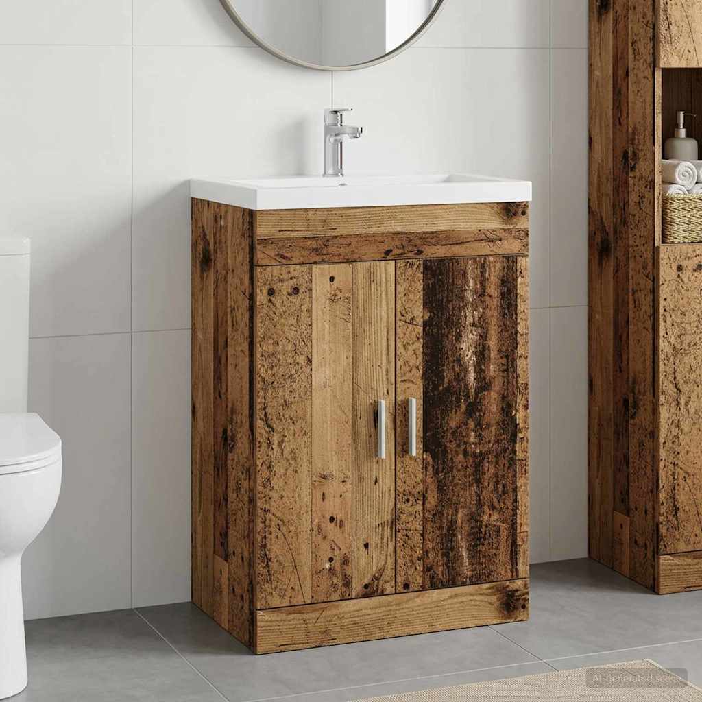 vidaXL Badkamer Onder Wasbak Kast Wit 56 x 37,5 x 81 cm Bewerkt hout