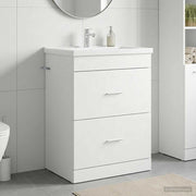 vidaXL Badkamer Onder Wasbak Kast Wit 56 x 37,5 x 81 cm Bewerkt hout