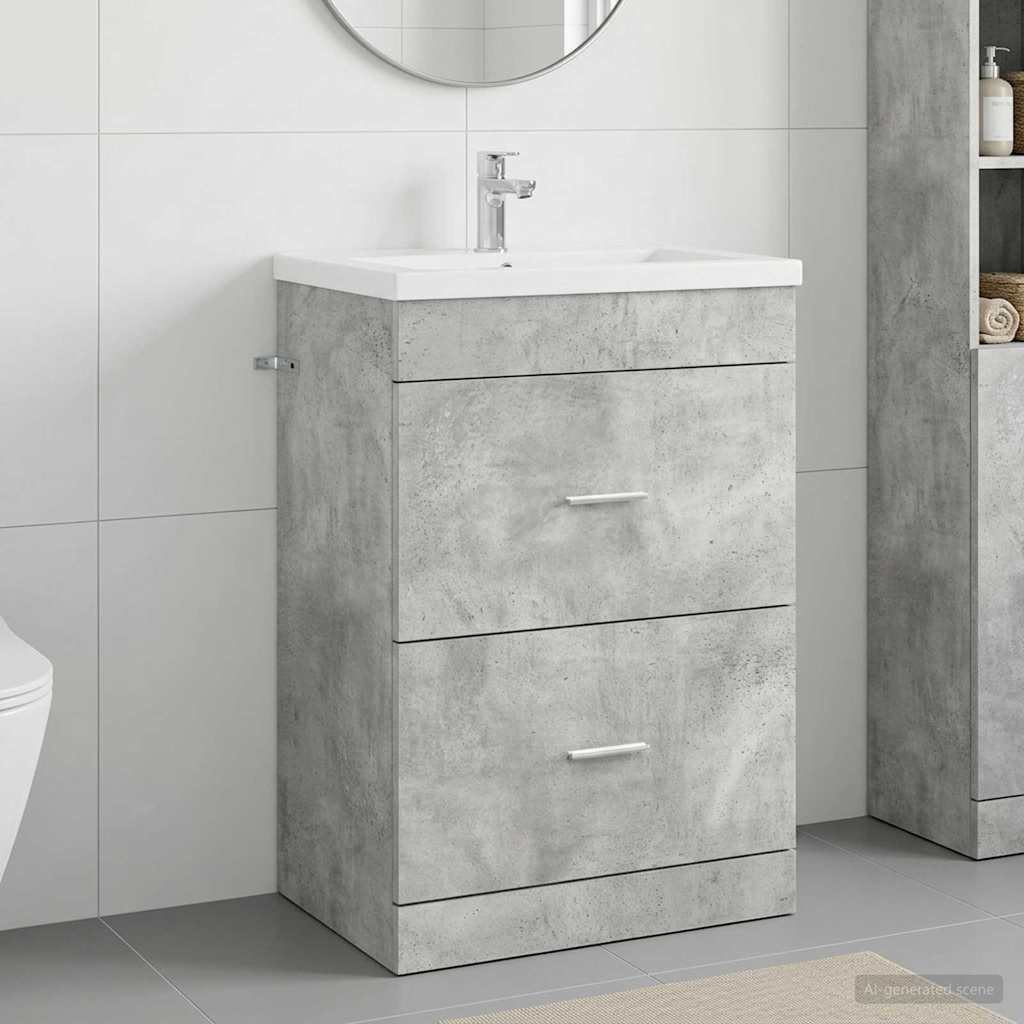 vidaXL Badkamer Onder Wasbak Kast Wit 56 x 37,5 x 81 cm Bewerkt hout