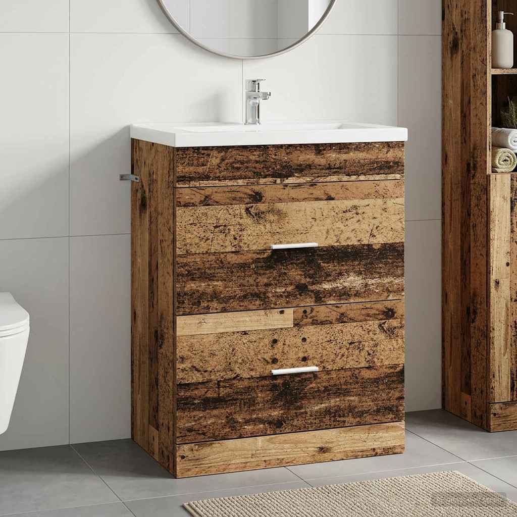 vidaXL Badkamer Onder Wasbak Kast Wit 56 x 37,5 x 81 cm Bewerkt hout