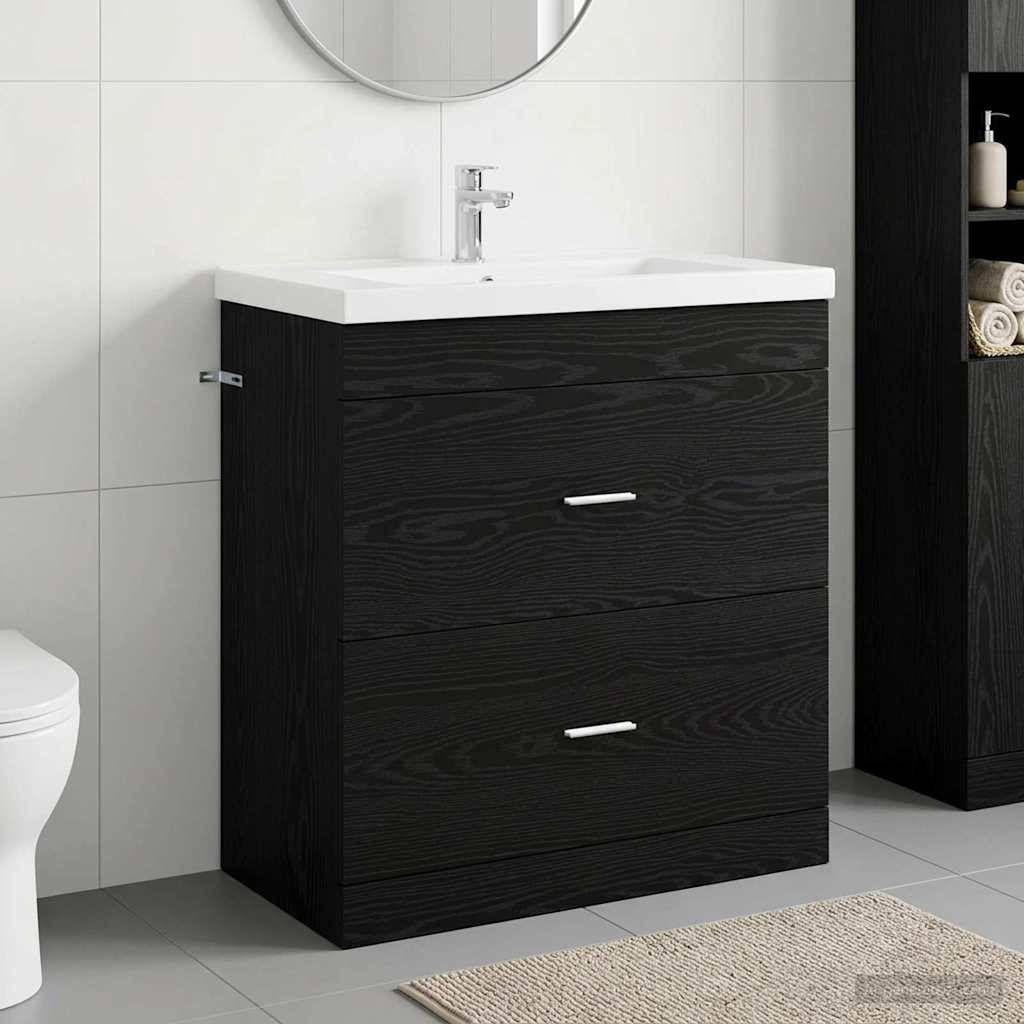 vidaXL Badkamer Onder Wasbak Kast Wit 56 x 37,5 x 81 cm Bewerkt hout