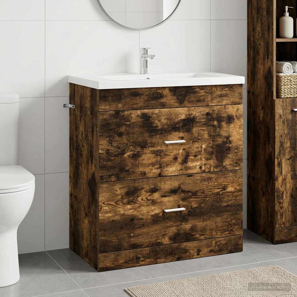 vidaXL Badkamer Onder Wasbak Kast Wit 56 x 37,5 x 81 cm Bewerkt hout