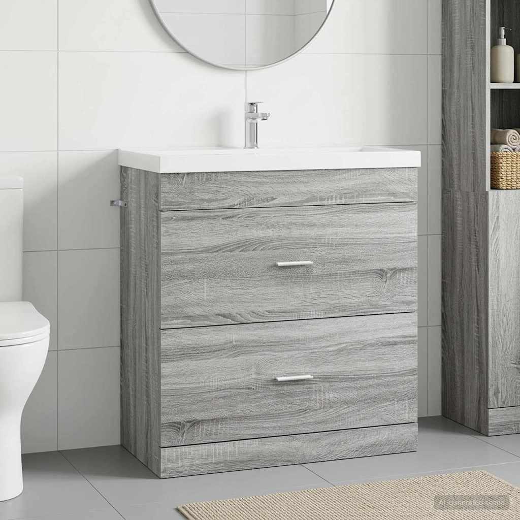 vidaXL Badkamer Onder Wasbak Kast Wit 56 x 37,5 x 81 cm Bewerkt hout