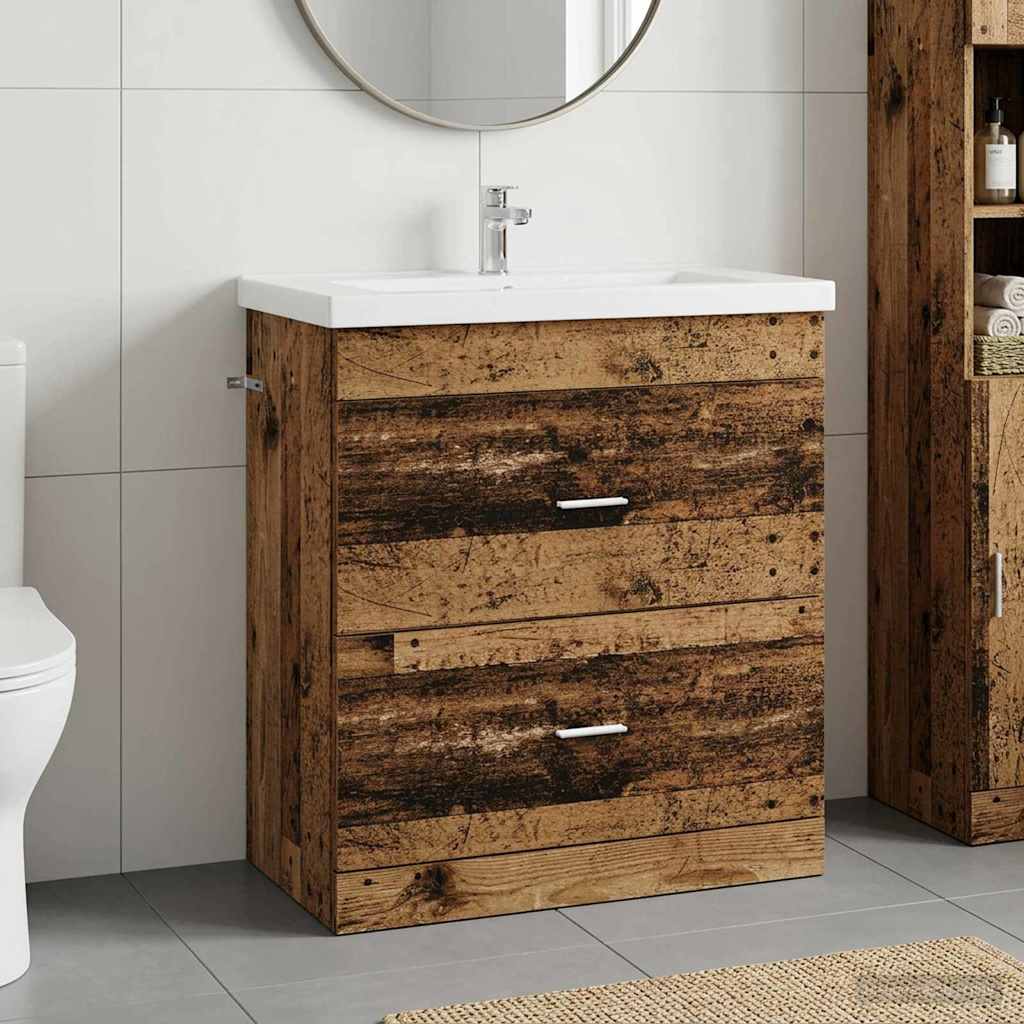 vidaXL Badkamer Onder Wasbak Kast Wit 56 x 37,5 x 81 cm Bewerkt hout
