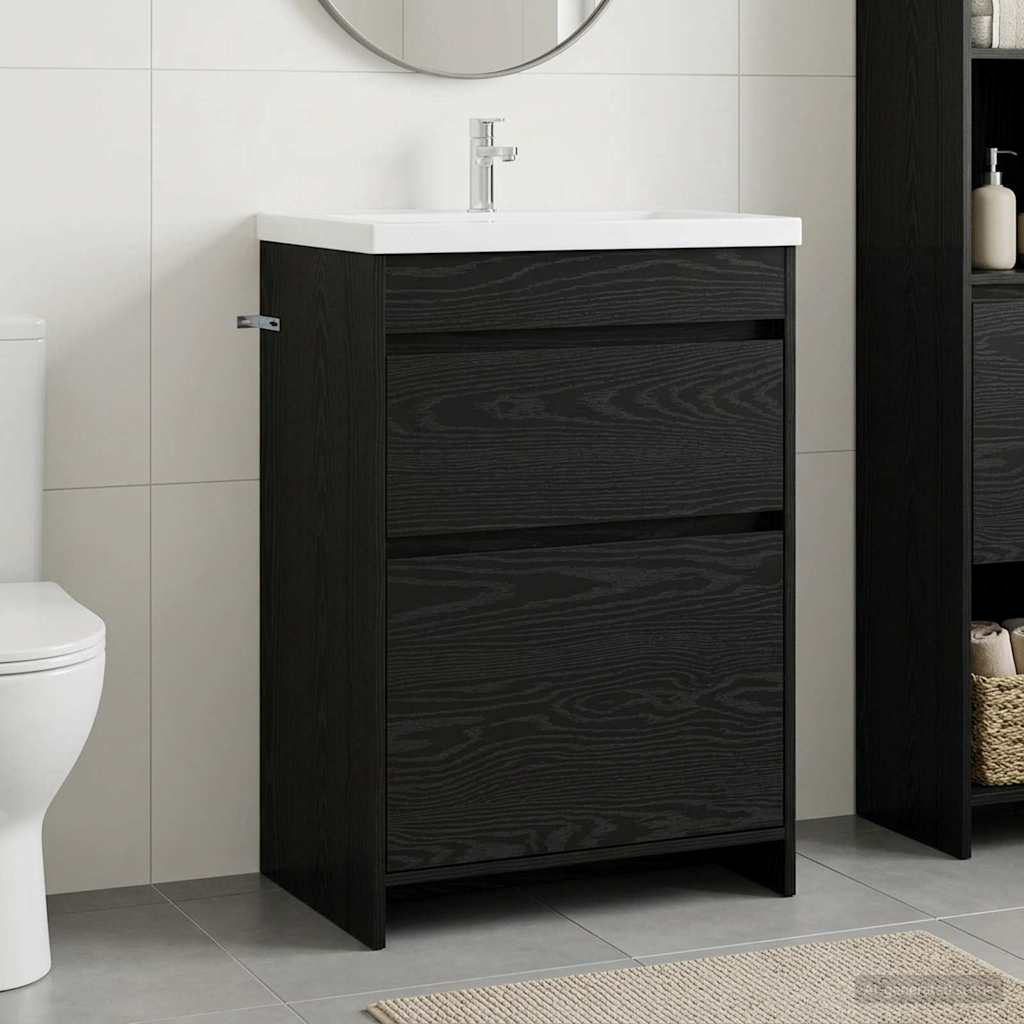 vidaXL Badkamer Onder Wasbak Kast Wit 56 x 37,5 x 81 cm Bewerkt hout