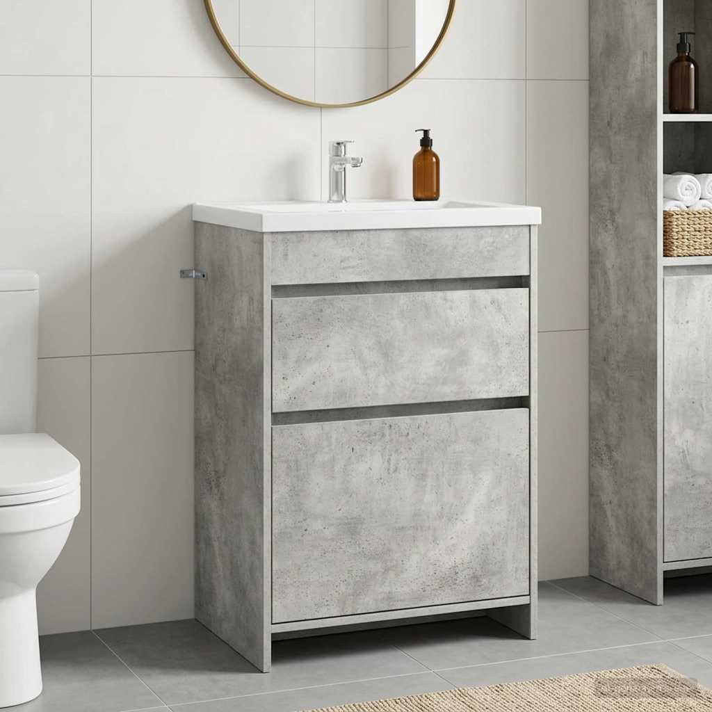 vidaXL Badkamer Onder Wasbak Kast Wit 56 x 37,5 x 81 cm Bewerkt hout