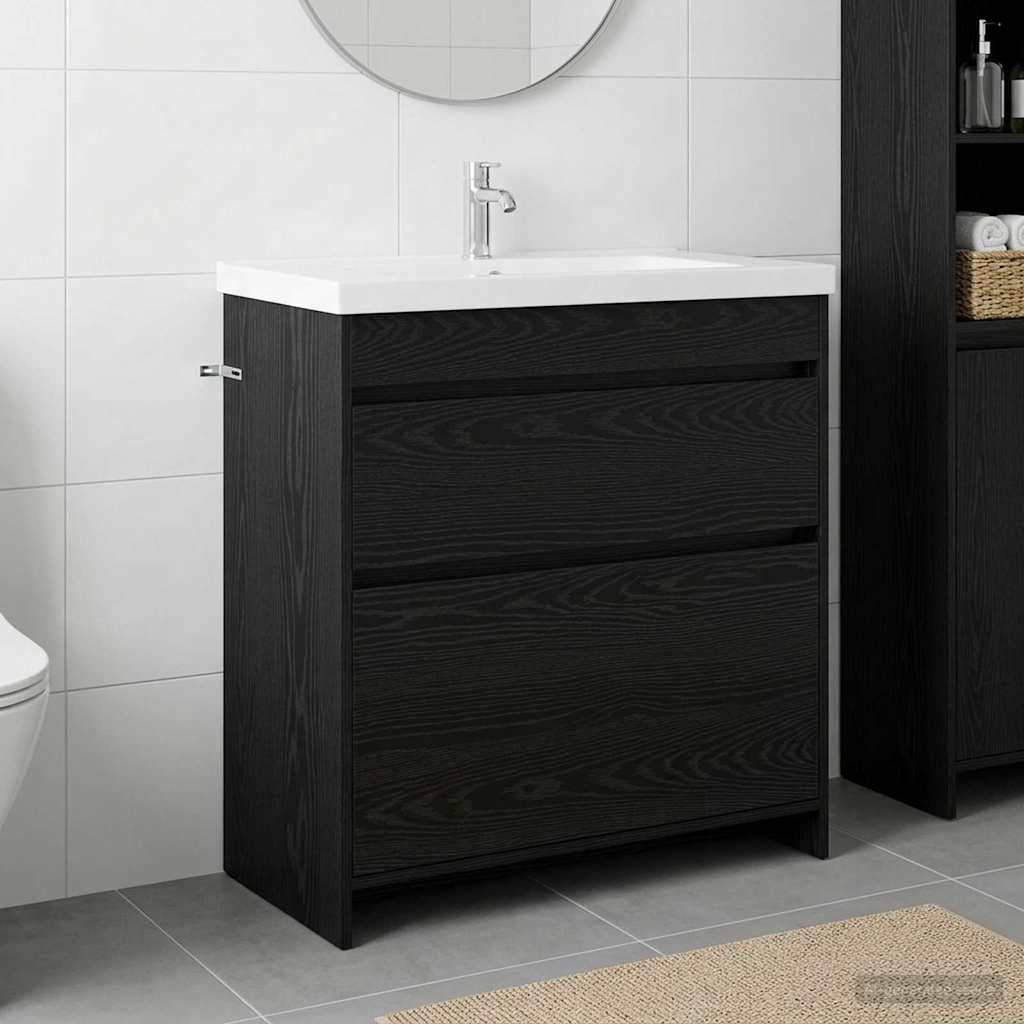 vidaXL Badkamer Onder Wasbak Kast Wit 56 x 37,5 x 81 cm Bewerkt hout