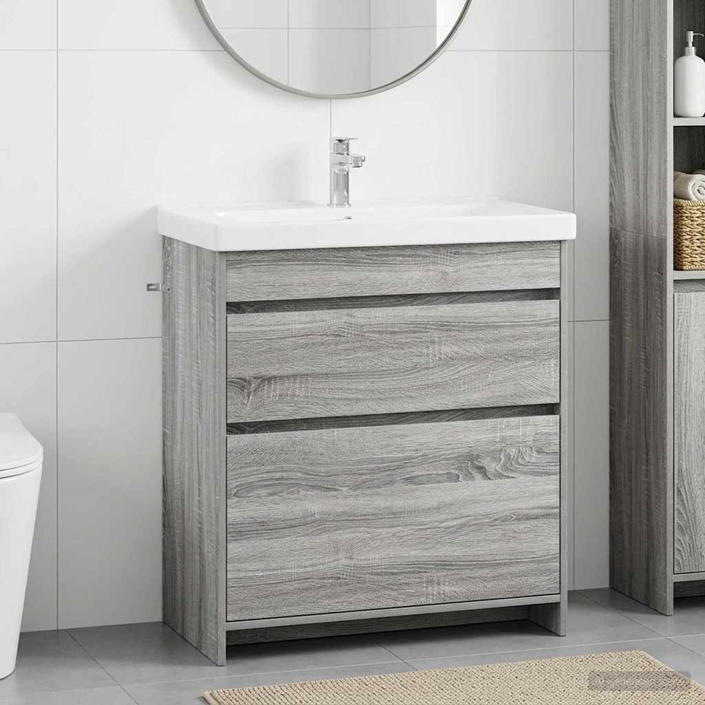 vidaXL Badkamer Onder Wasbak Kast Wit 56 x 37,5 x 81 cm Bewerkt hout