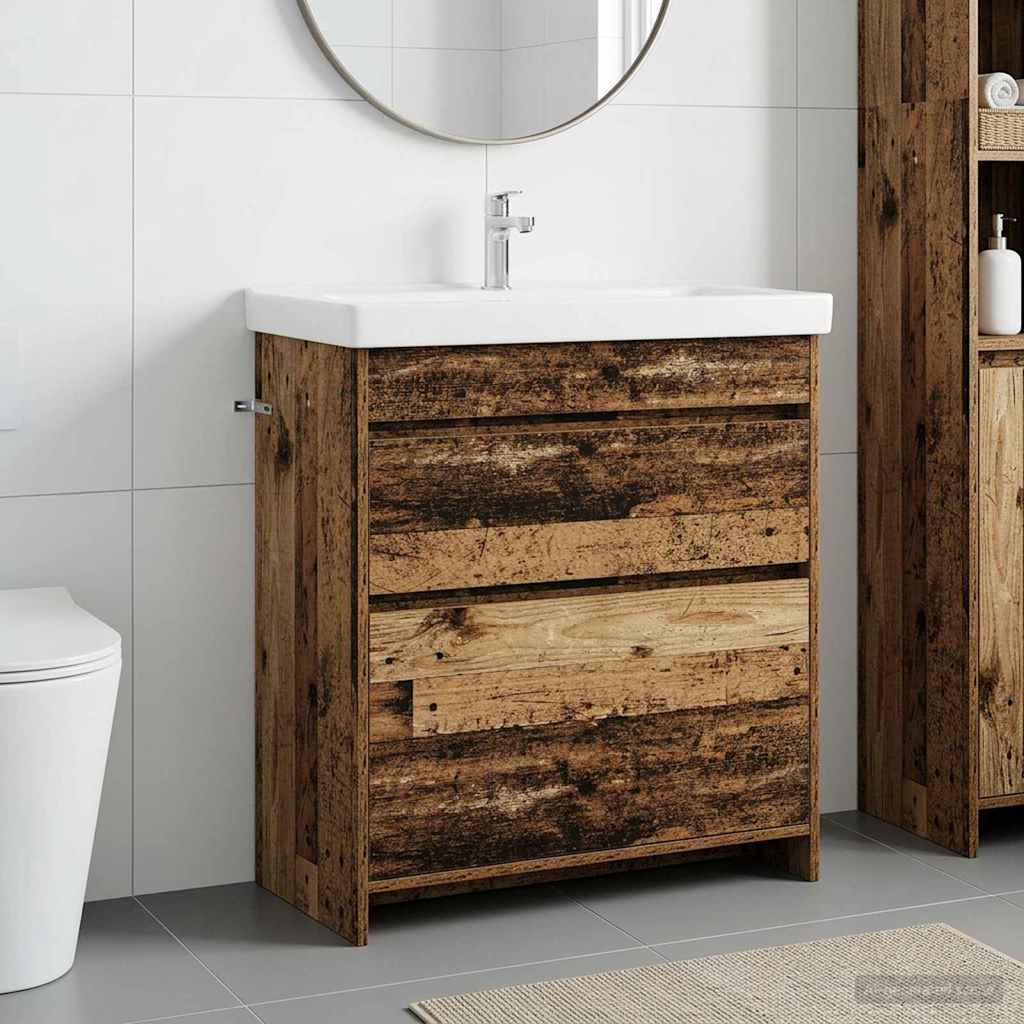 vidaXL Badkamer Onder Wasbak Kast Wit 56 x 37,5 x 81 cm Bewerkt hout