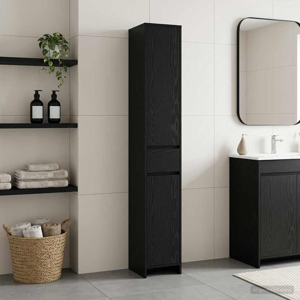 vidaXL Badkamerkast Wit 30 x 33 x 190 cm Bewerkt hout