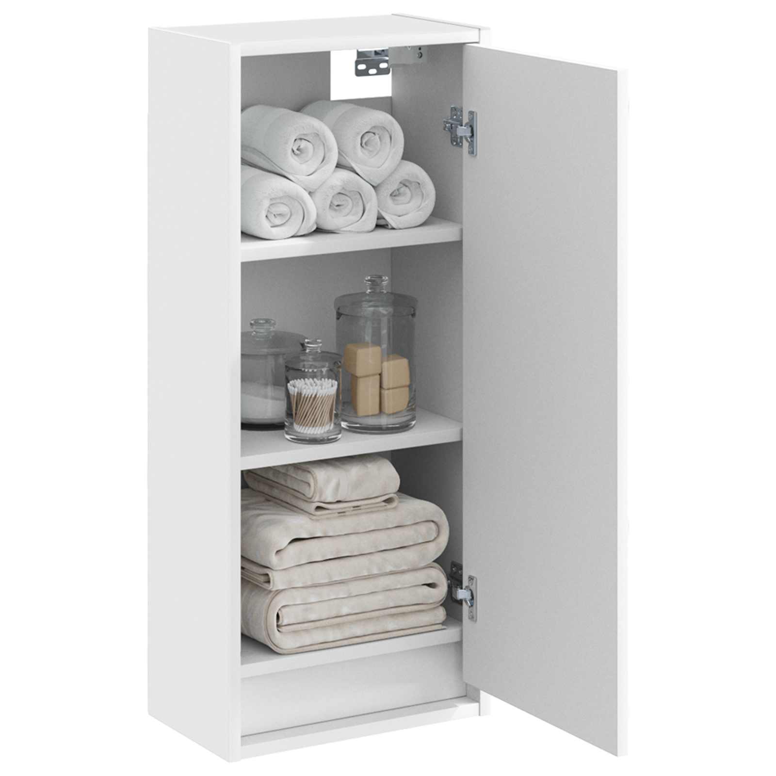 vidaXL Wandgemonteerde wastafelmeubel Wit 35 x 20 x 81 cm Bewerkt hout