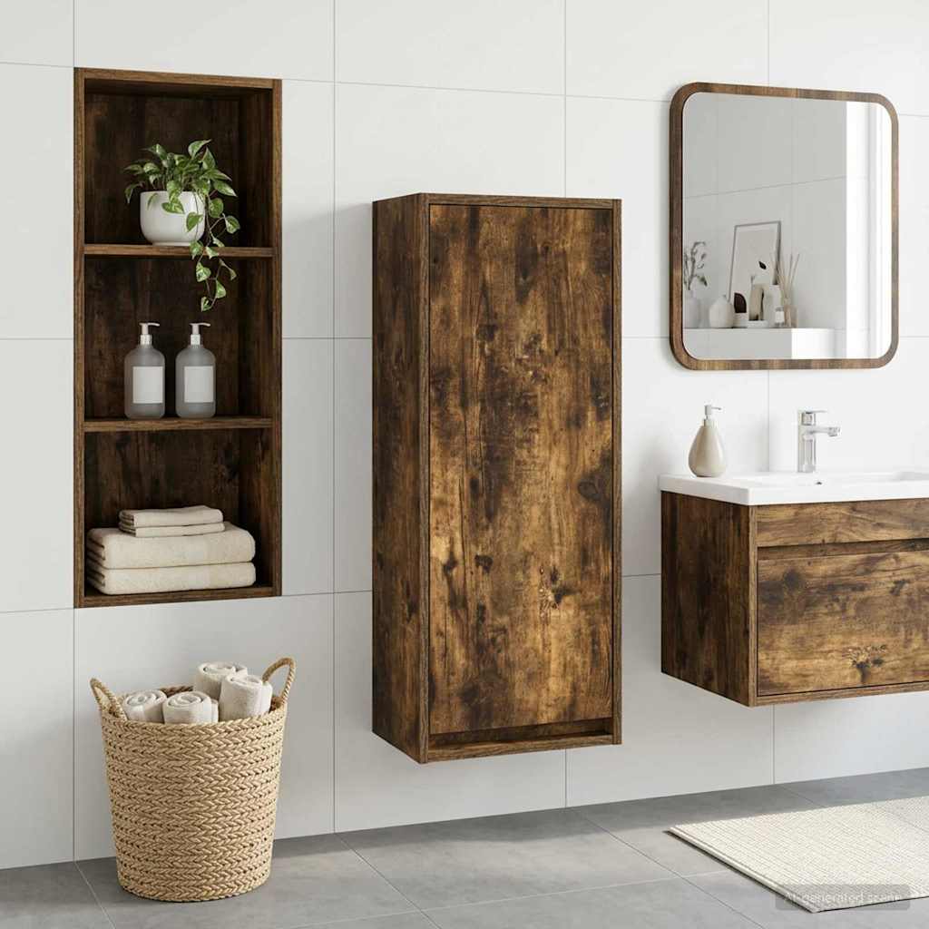 vidaXL Wandgemonteerde wastafelmeubel Wit 35 x 20 x 81 cm Bewerkt hout