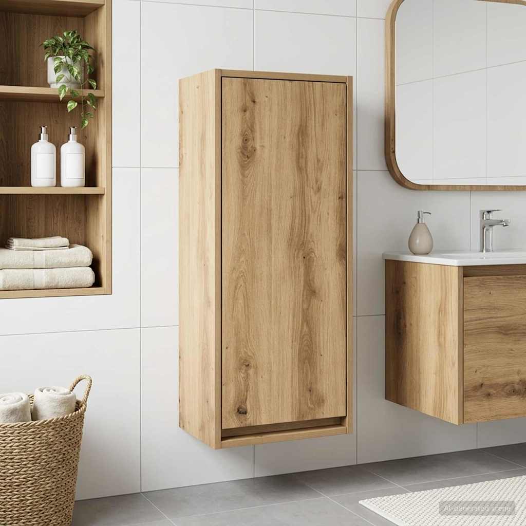 vidaXL Wandgemonteerde wastafelmeubel Wit 35 x 20 x 81 cm Bewerkt hout
