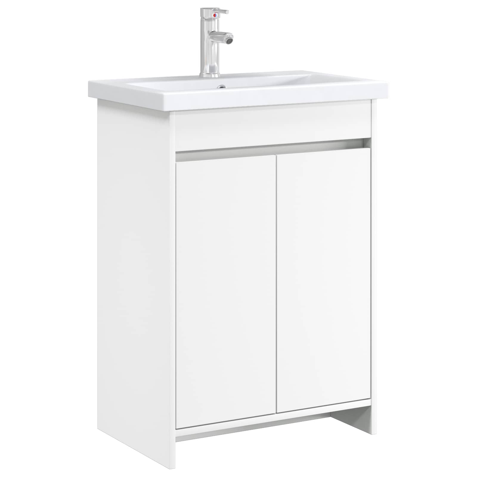 vidaXL Badkamer Onder Wasbak Kast Wit 56 x 37,5 x 81 cm Bewerkt hout