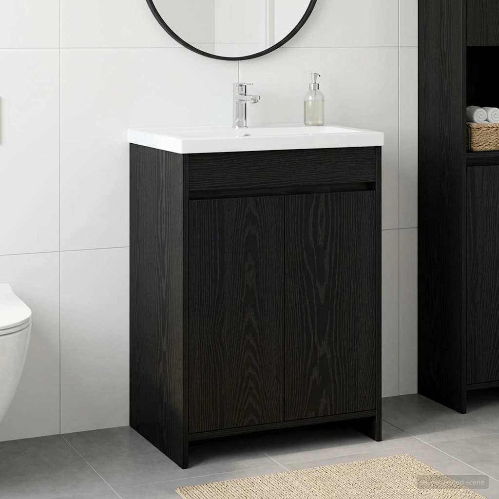 vidaXL Badkamer Onder Wasbak Kast Wit 56 x 37,5 x 81 cm Bewerkt hout