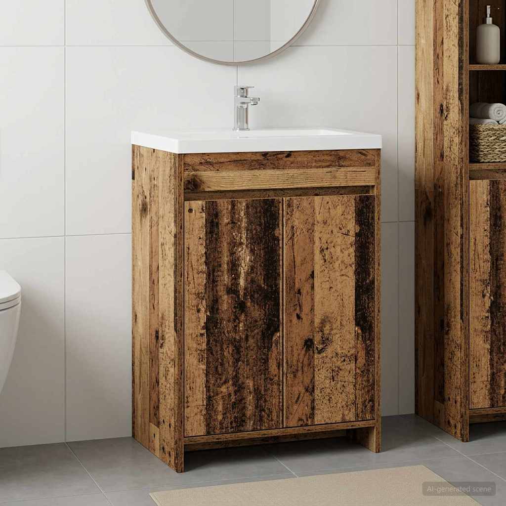 vidaXL Badkamer Onder Wasbak Kast Wit 56 x 37,5 x 81 cm Bewerkt hout
