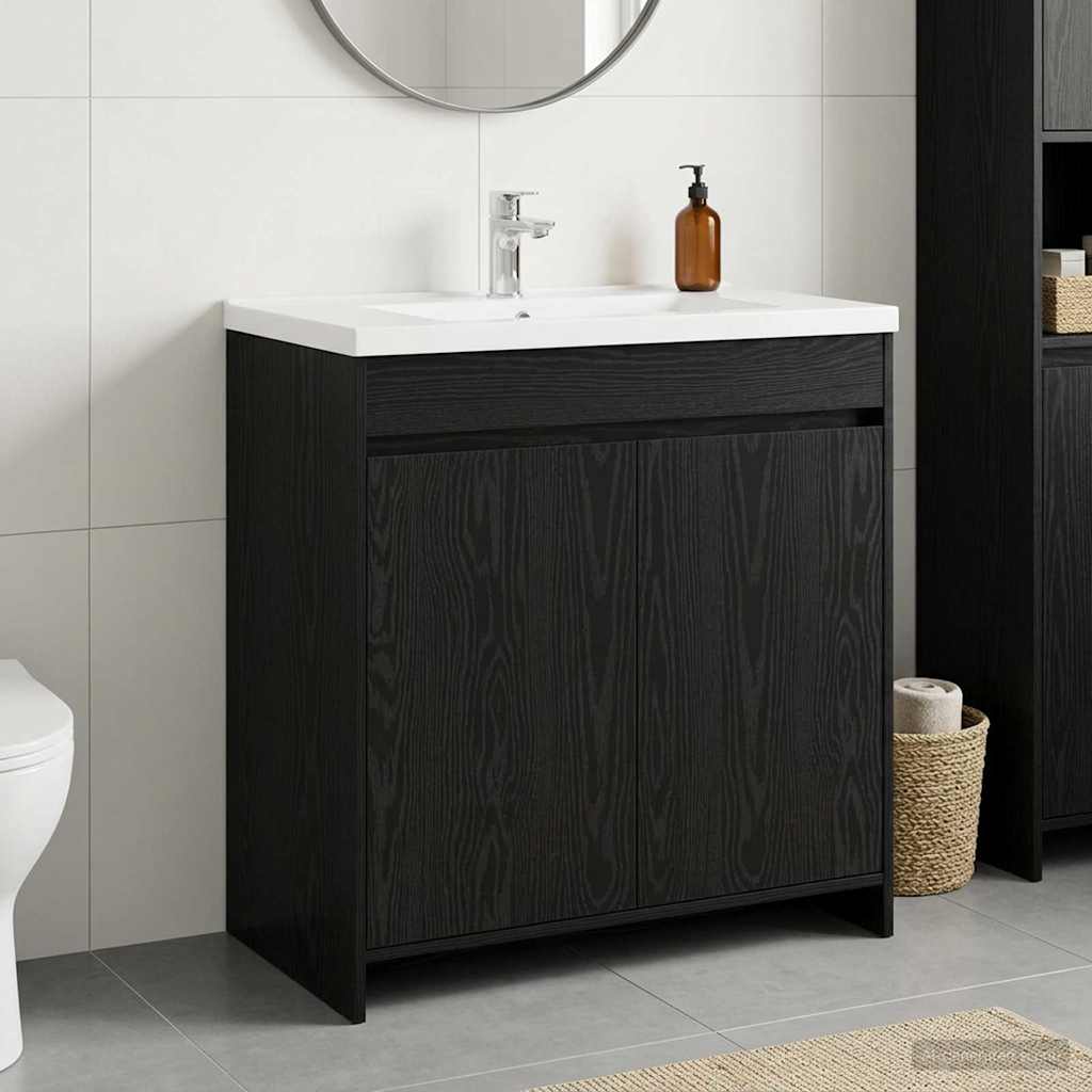 vidaXL Badkamer Onder Wasbak Kast Wit 56 x 37,5 x 81 cm Bewerkt hout