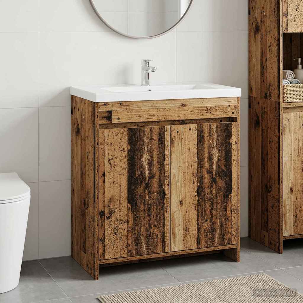 vidaXL Badkamer Onder Wasbak Kast Wit 56 x 37,5 x 81 cm Bewerkt hout