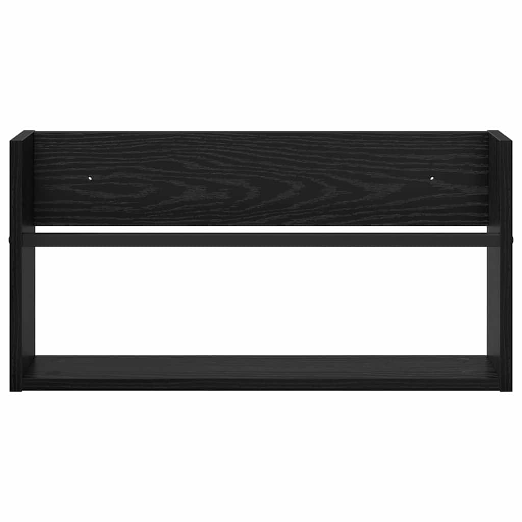 vidaXL Tijdschrift Rek Zwart Eiken 60 x 12 x 30 cm Bewerkt hout
