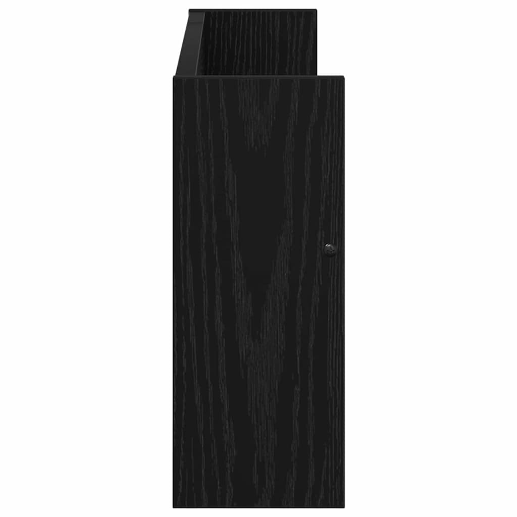 vidaXL Tijdschrift Rek Zwart Eiken 60 x 12 x 30 cm Bewerkt hout