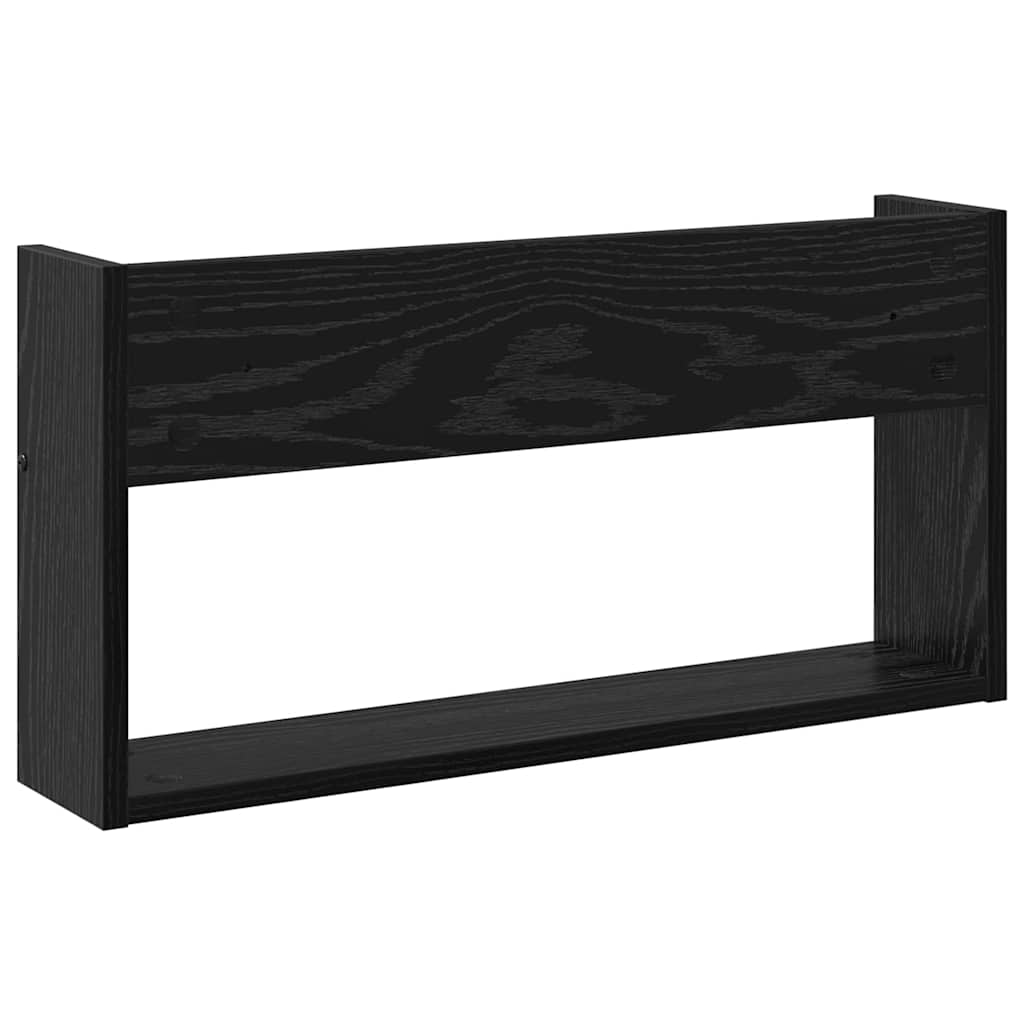 vidaXL Tijdschrift Rek Zwart Eiken 60 x 12 x 30 cm Bewerkt hout