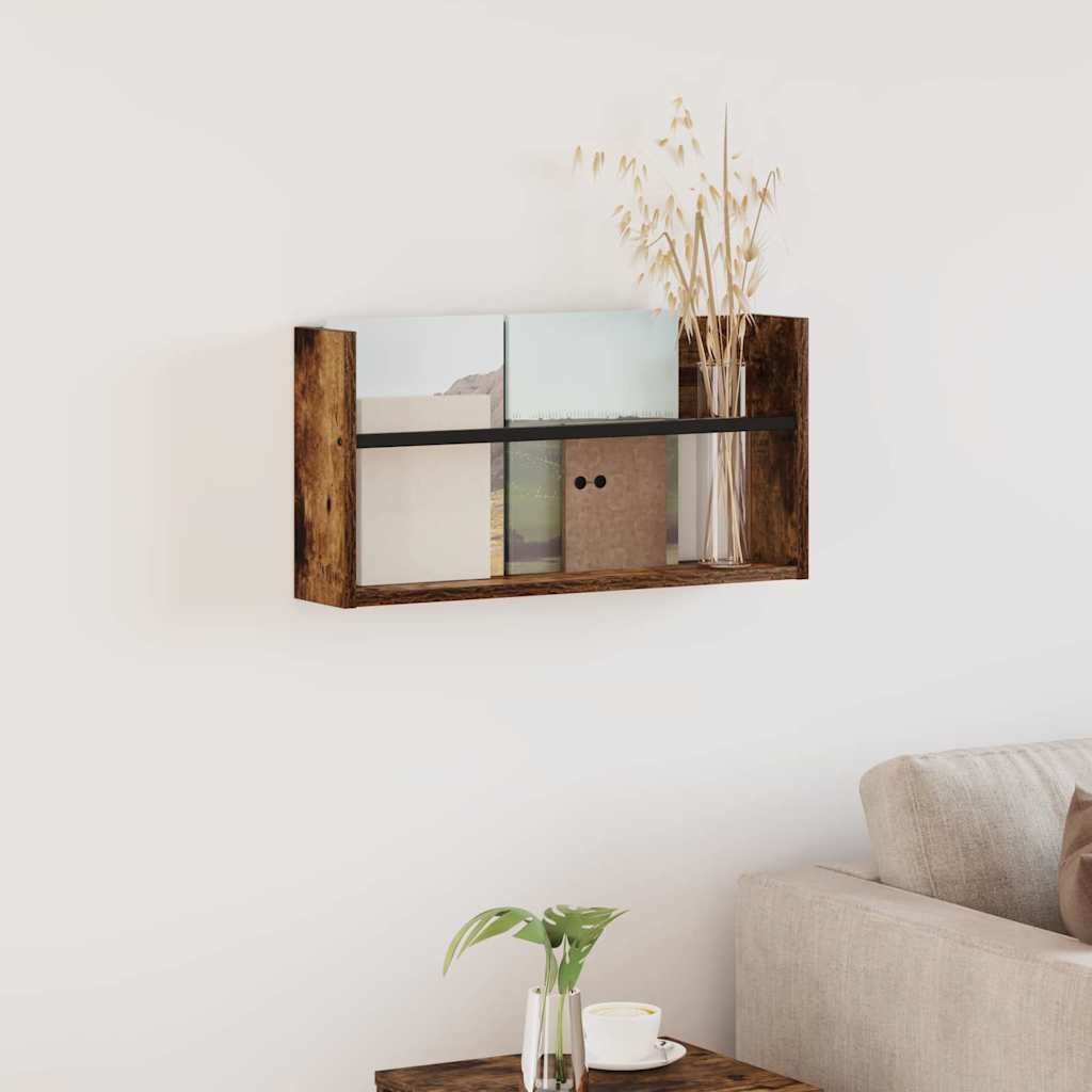 vidaXL Tijdschrift Rek Zwart Eiken 60 x 12 x 30 cm Bewerkt hout