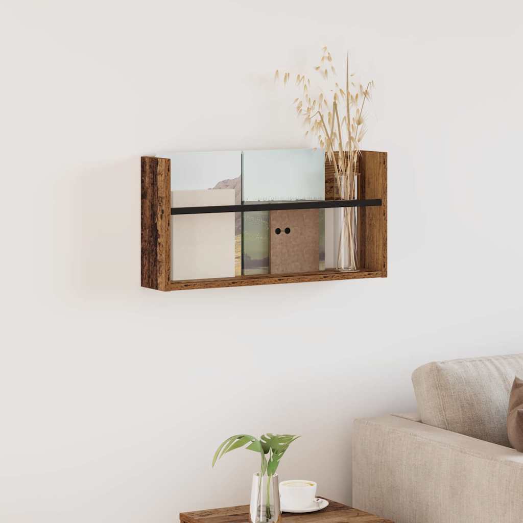 vidaXL Tijdschrift Rek Zwart Eiken 60 x 12 x 30 cm Bewerkt hout